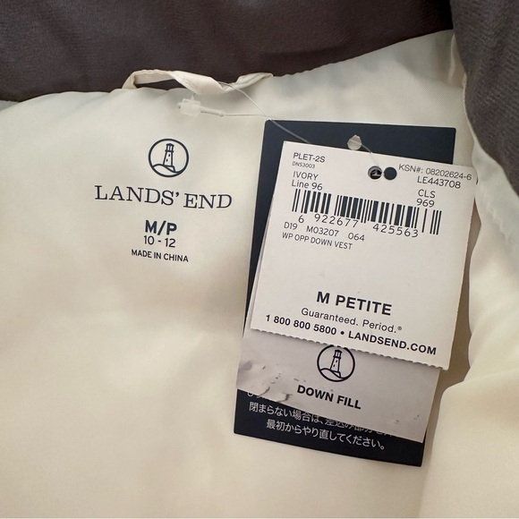 Lands' End Down Puffer Vest Size Medium Petite - Picture 3 of 14